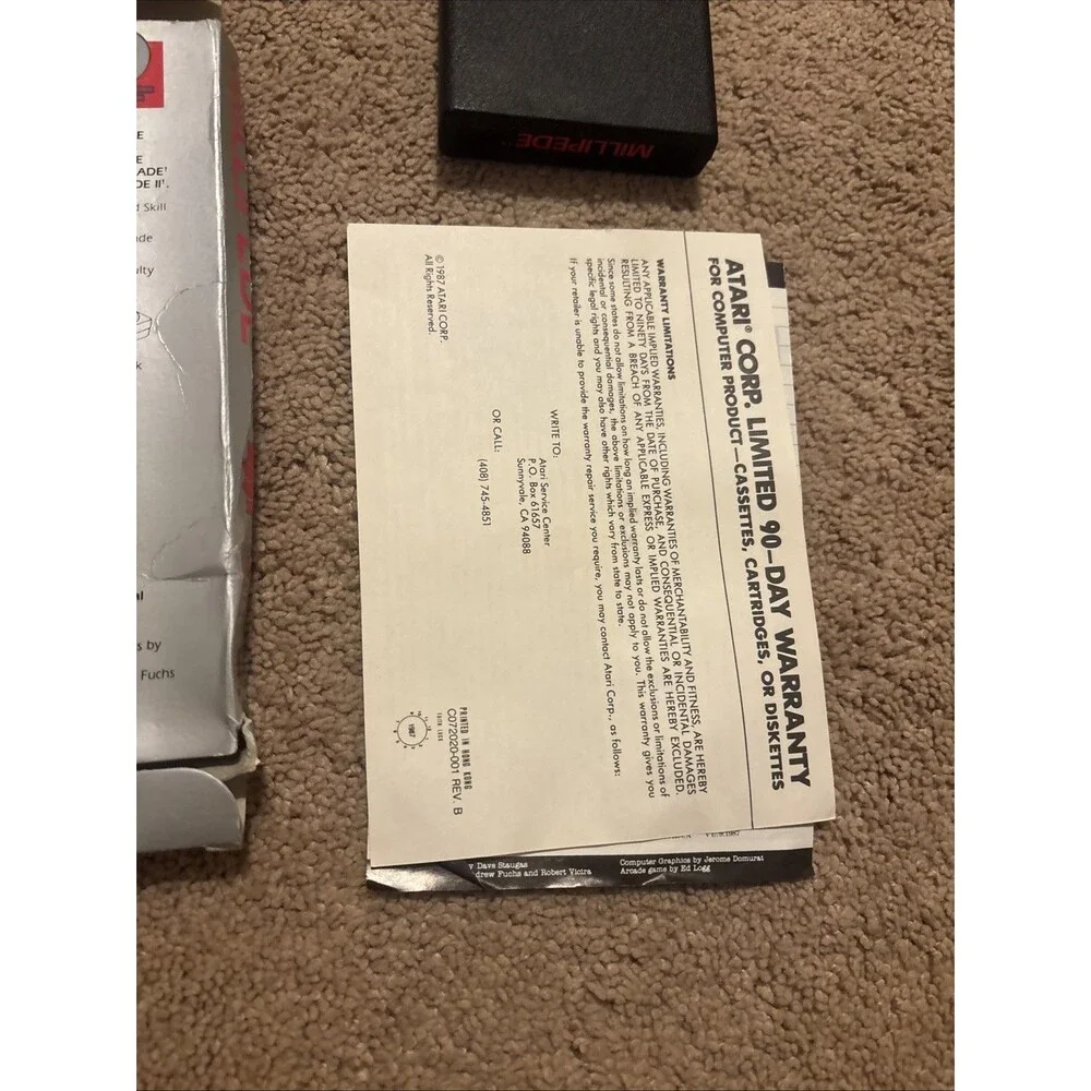 Millipede Atari 2600 CIB Box Manual Cartridge